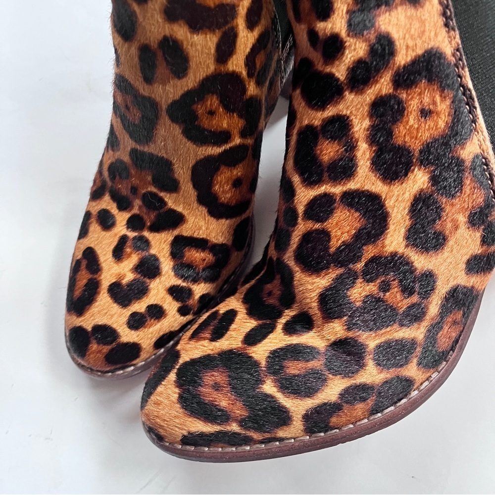 Madewell Regan Leopard Print Calf Hair Chelsea Ankle Boots Size 6 - Picture 4 of 12